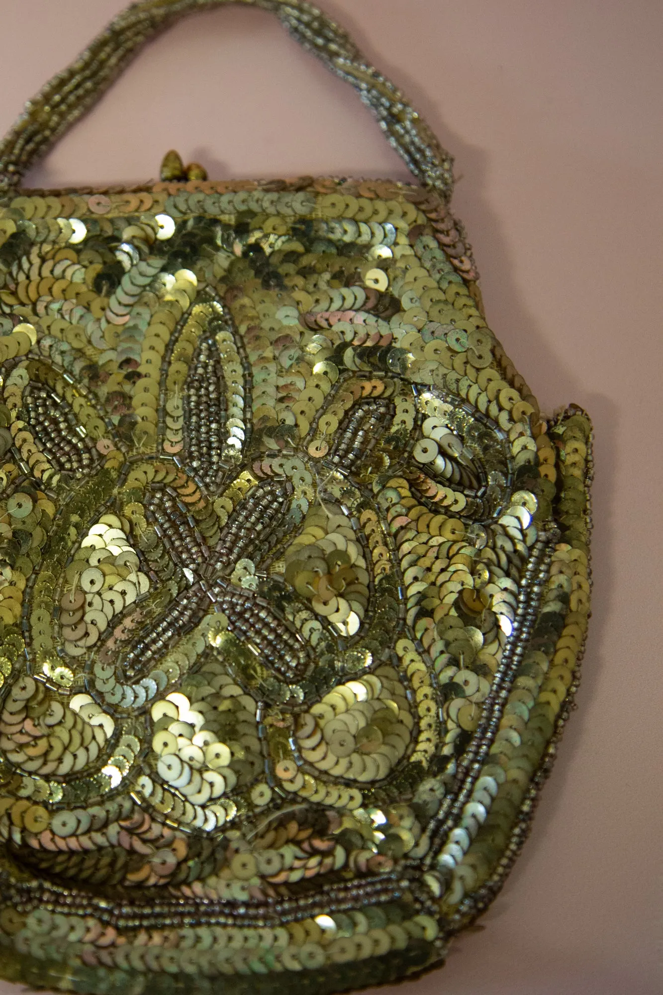 Vintage 1920s Antique Gold Sequin Purse