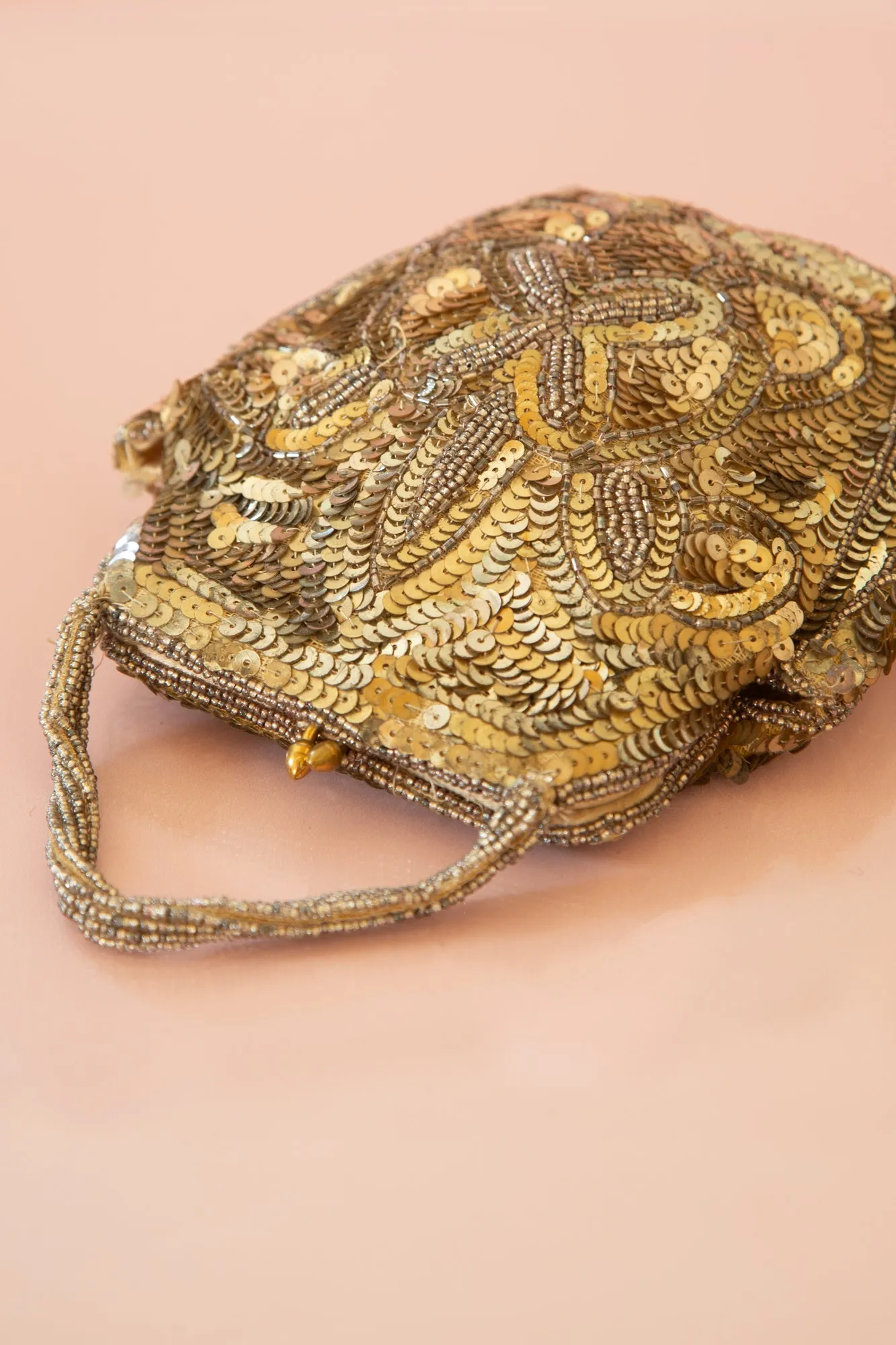 Vintage 1920s Antique Gold Sequin Purse