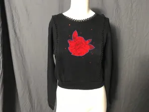 Vintage 1980’s  Misty Lane Black Rose sweater 5 S