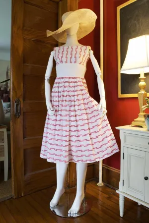 Vintage 50's Cotton Embroidered Day Dress