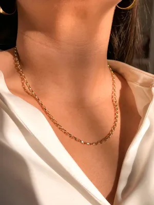 Vintage 9ct Yellow Gold Belcher Link Necklace
