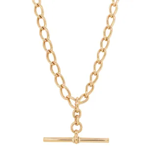 Vintage 9ct Yellow Gold Curb Link Fob Chain