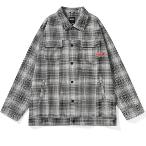 Vintage American Plaid Cartoon Print Jacket
