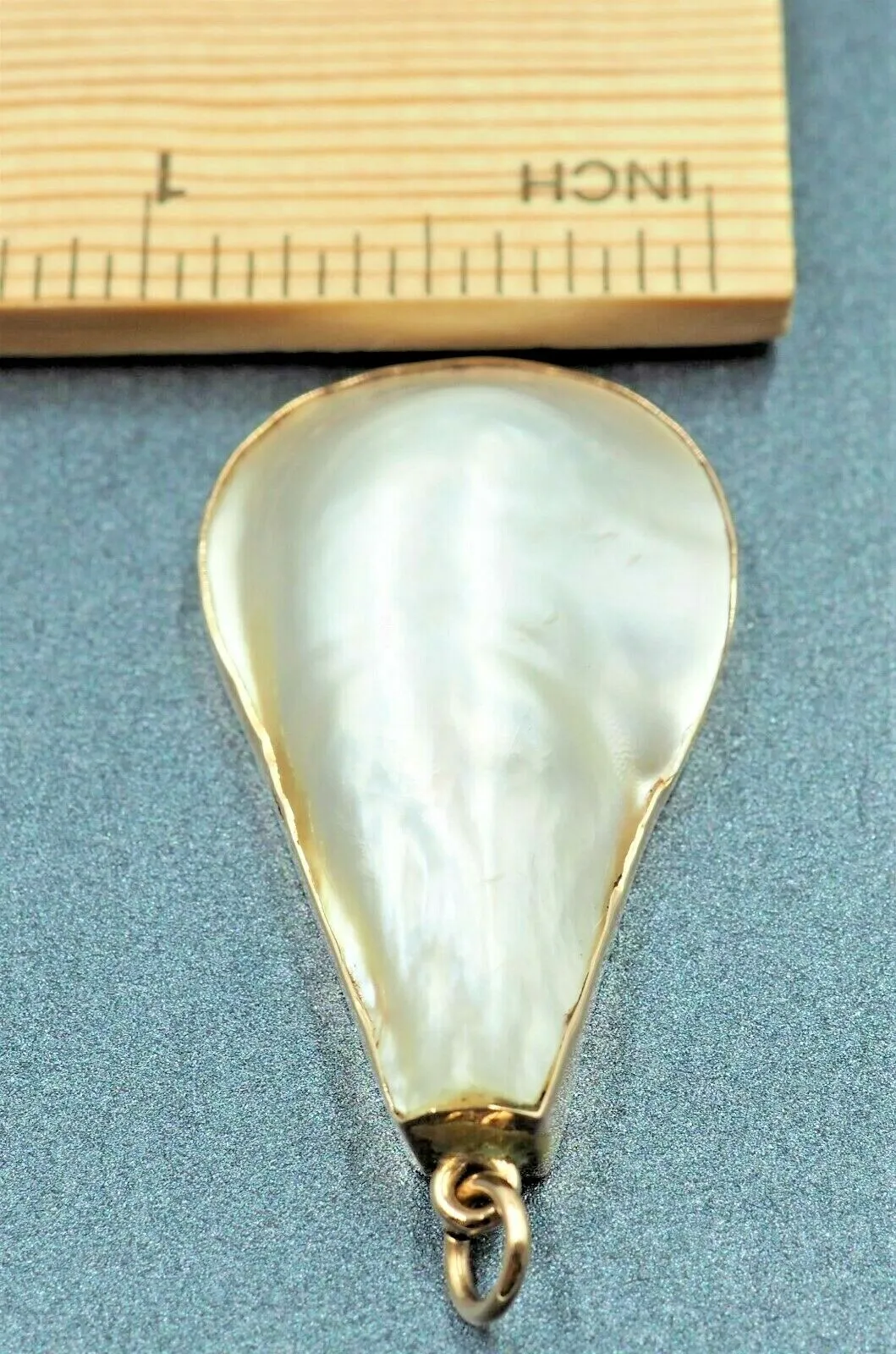 Vintage & Handmade 9ct Rose Gold Natural Mabe Pearl Pendant - Fine Jewellery