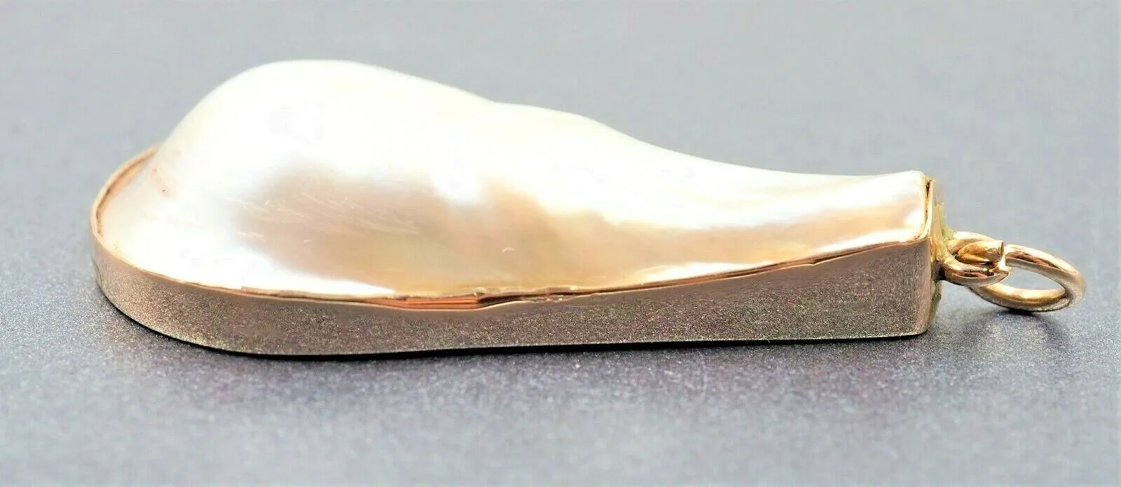 Vintage & Handmade 9ct Rose Gold Natural Mabe Pearl Pendant - Fine Jewellery