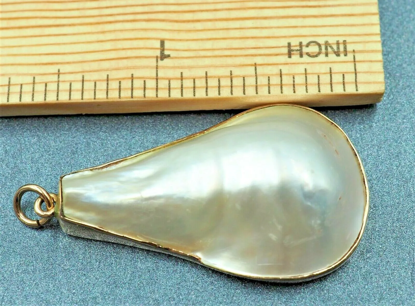 Vintage & Handmade 9ct Rose Gold Natural Mabe Pearl Pendant - Fine Jewellery