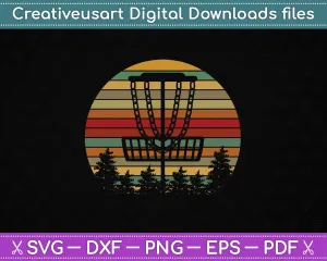 Vintage Disc Golf Frisbee Golf Frolf Flying Disc SVG PNG Cutting Printable Files