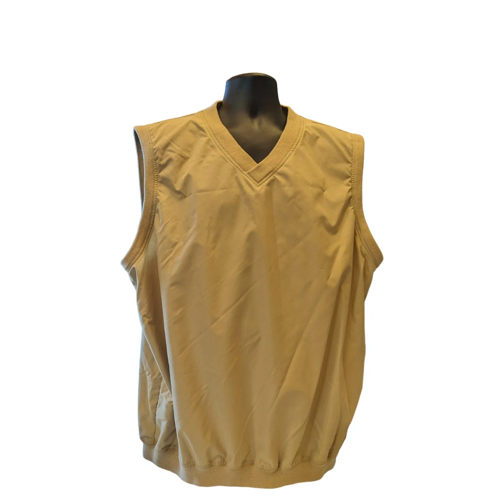 Vintage Field Gear Vest Men XLT Beige Sleeveless Windbreaker Hiking Golf Hunting
