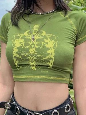 Vintage Graphic Crop Top Tee