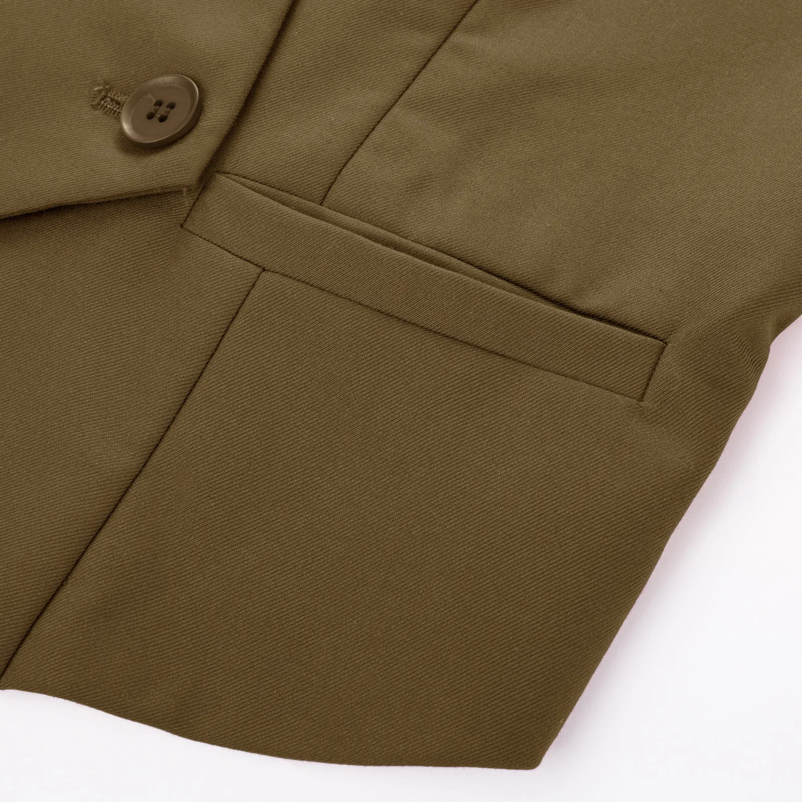 Vintage Oblique Placket Vest Coat V-Neck Handkerchief Hem Waistcoat