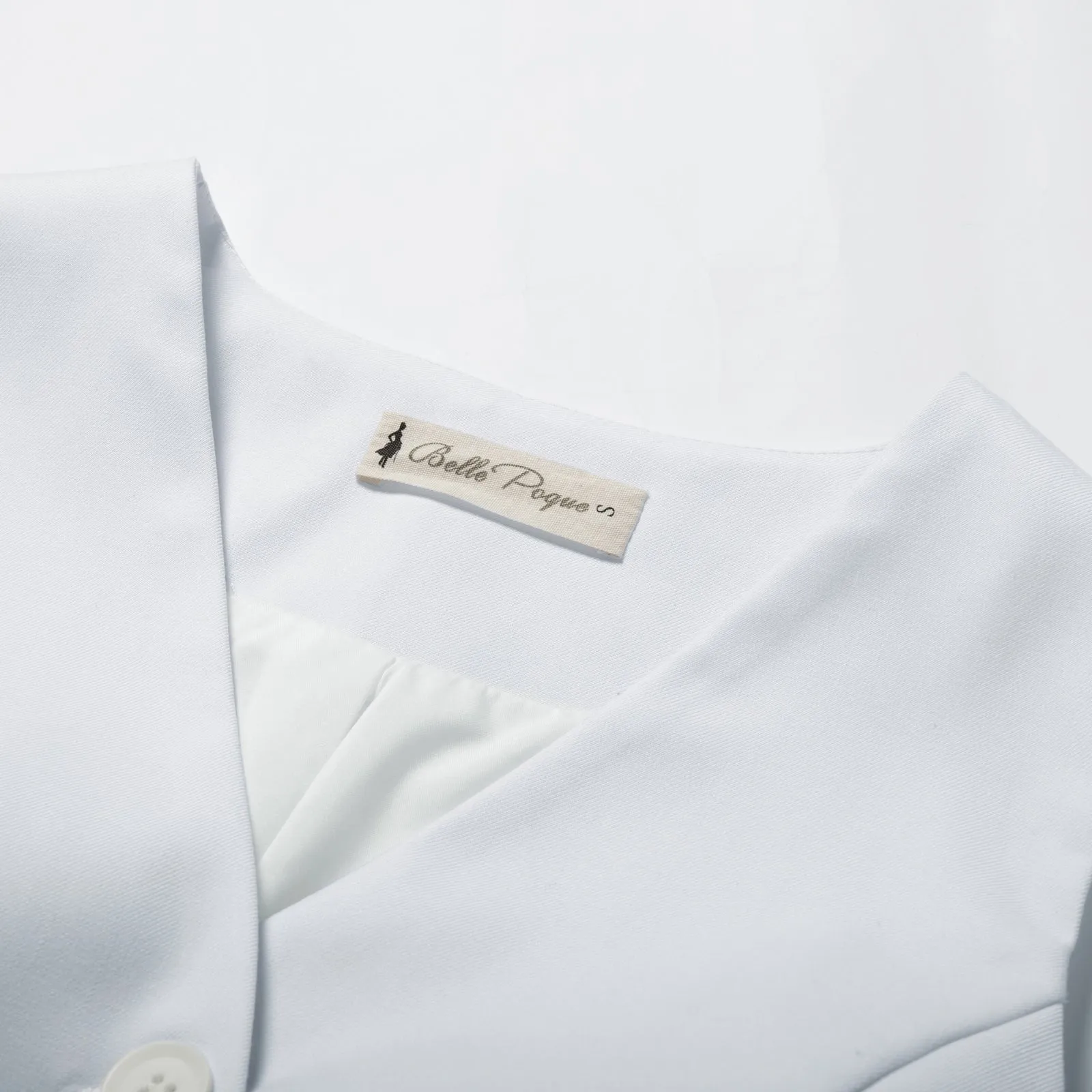 Vintage Oblique Placket Vest Coat V-Neck Handkerchief Hem Waistcoat
