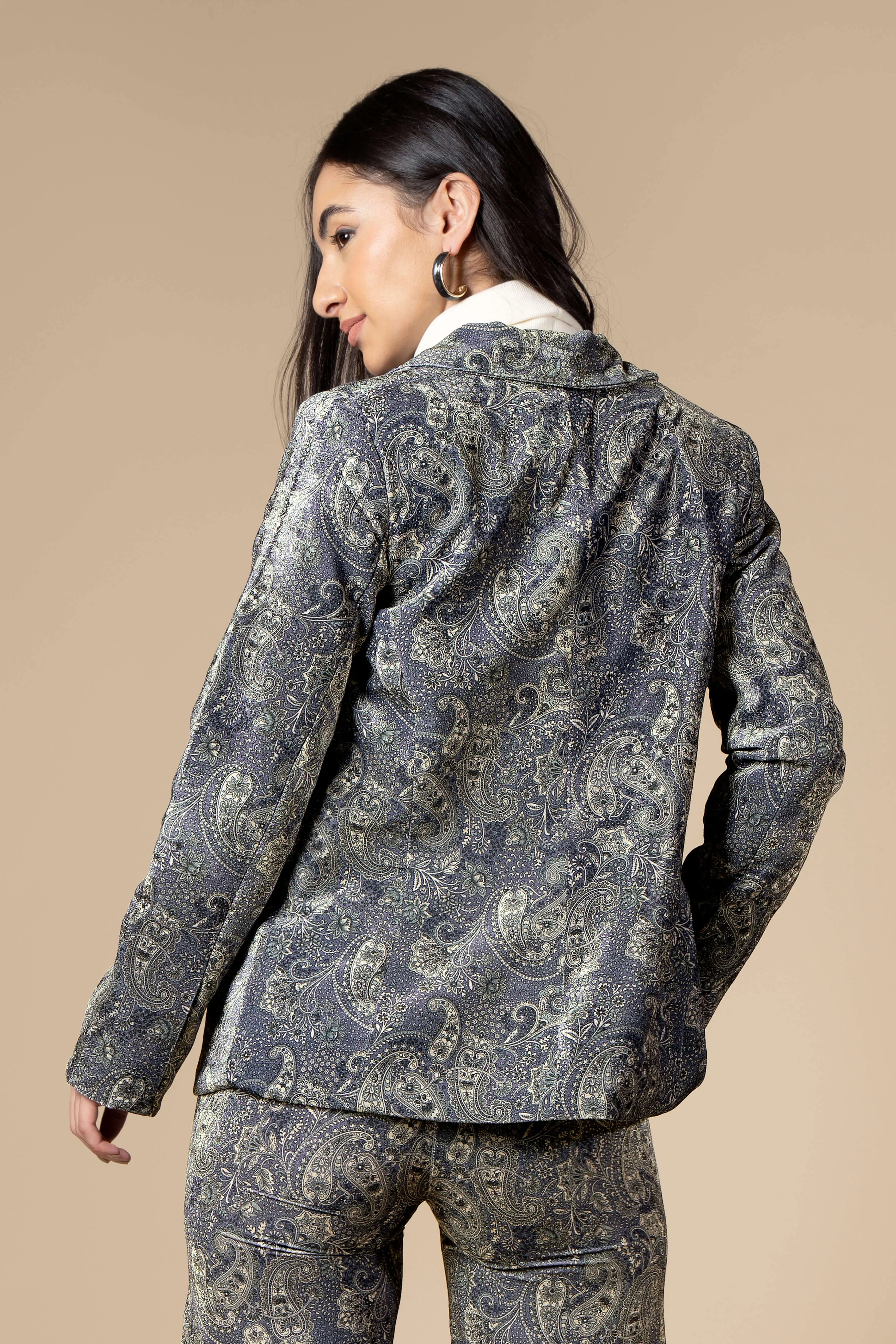 Vintage Paisley Luxe Velvet Ladies Blazer