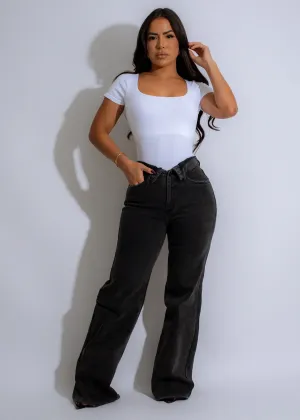 Vintage Wash High Rise Jeans Black