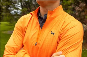 Volunteer Checkerboard Pullover Orange with Bluetick logo