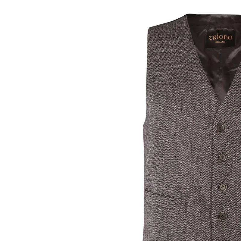 Waistcoat, Charcoal Herringbone