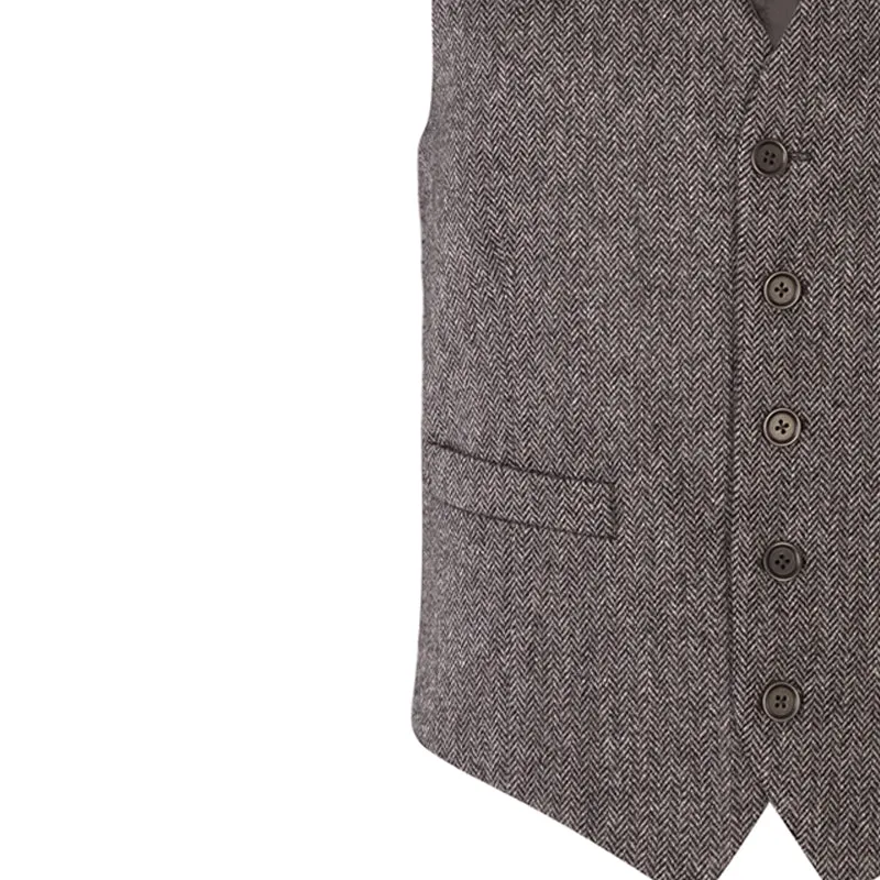 Waistcoat, Charcoal Herringbone