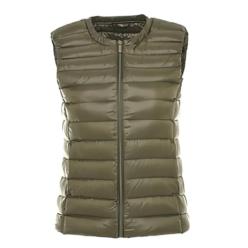 Warm Solid Women's Vest with Pockets / Oversize Ultra Light Female Outwear - SF0090