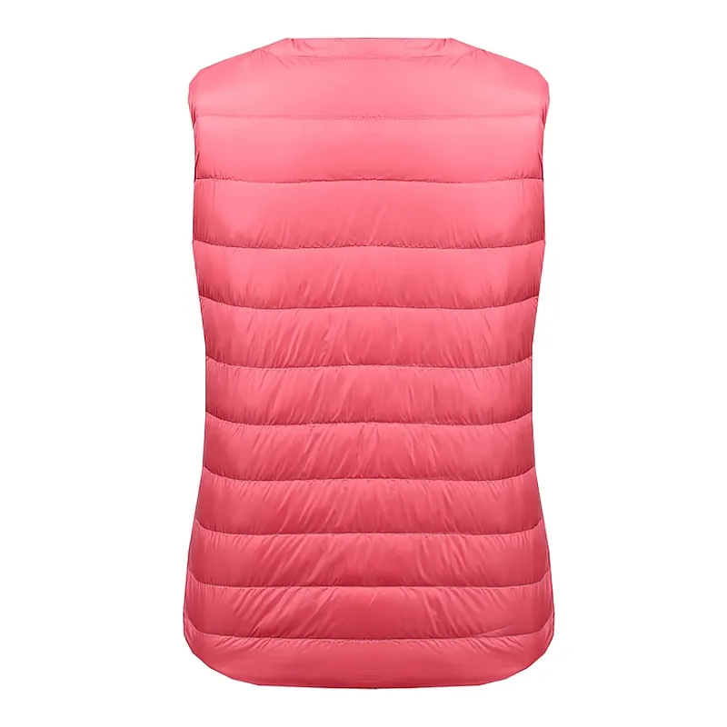 Warm Solid Women's Vest with Pockets / Oversize Ultra Light Female Outwear - SF0090