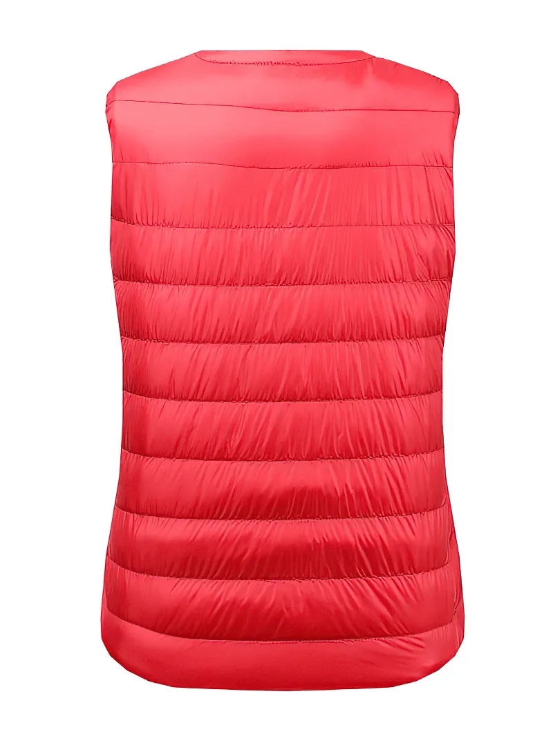 Warm Solid Women's Vest with Pockets / Oversize Ultra Light Female Outwear - SF0090