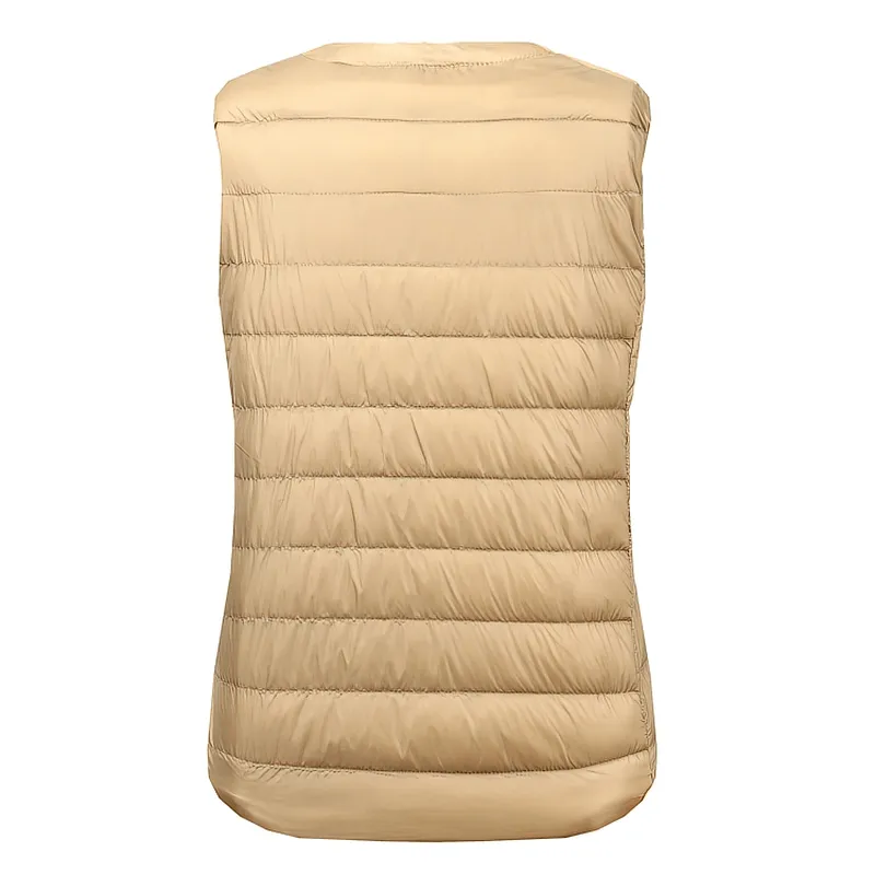 Warm Solid Women's Vest with Pockets / Oversize Ultra Light Female Outwear - SF0090