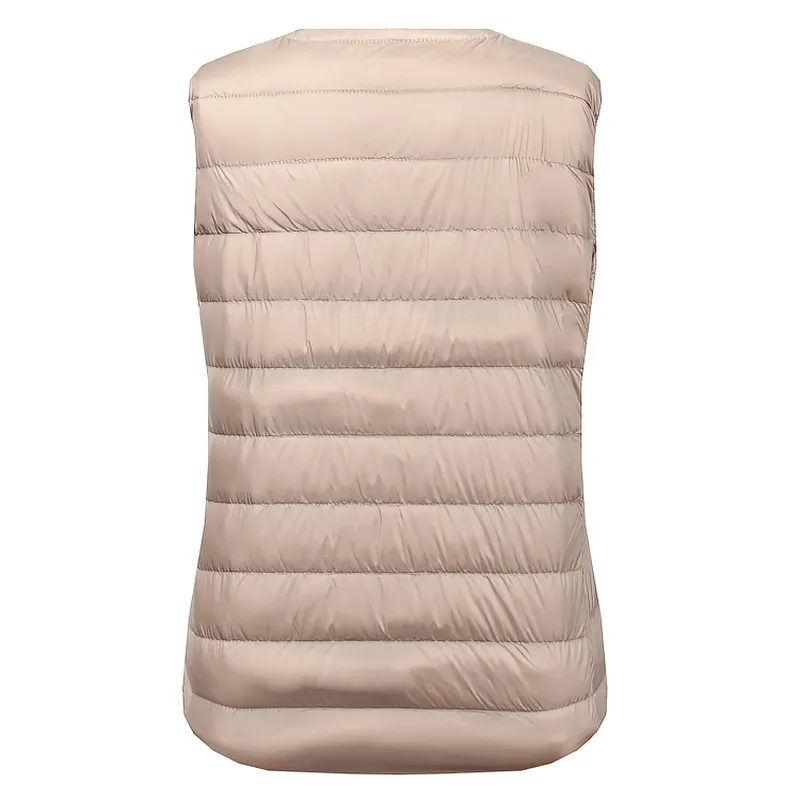 Warm Solid Women's Vest with Pockets / Oversize Ultra Light Female Outwear - SF0090