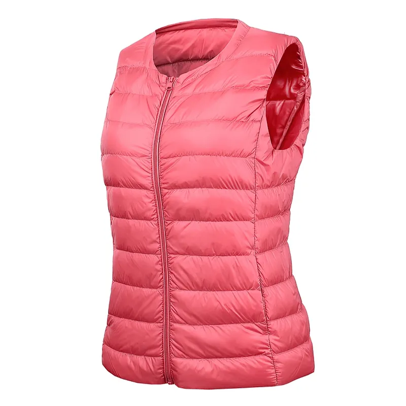 Warm Solid Women's Vest with Pockets / Oversize Ultra Light Female Outwear - SF0090
