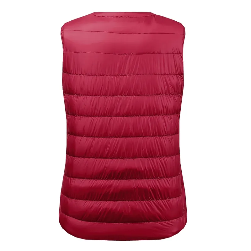 Warm Solid Women's Vest with Pockets / Oversize Ultra Light Female Outwear - SF0090