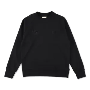 WDS-ES TECH FLEECE RAGLAN BASIC CREW NECK / BLACK_BASIC