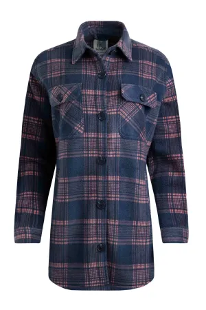 Weird Fish 18 Blue Oversized Checked Fleece Shacket