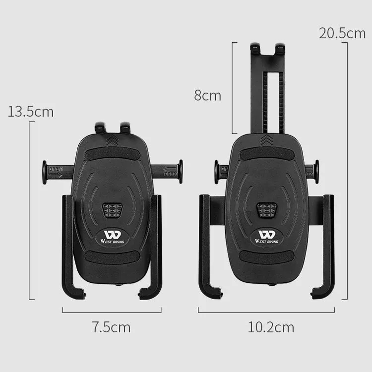 WEST BIKING  Bike Mobile Phone Holder Aluminum 360 Rotatable Electric Bike Scooter Motorcycle Phone Stand,Style: Rearview Mirror Style