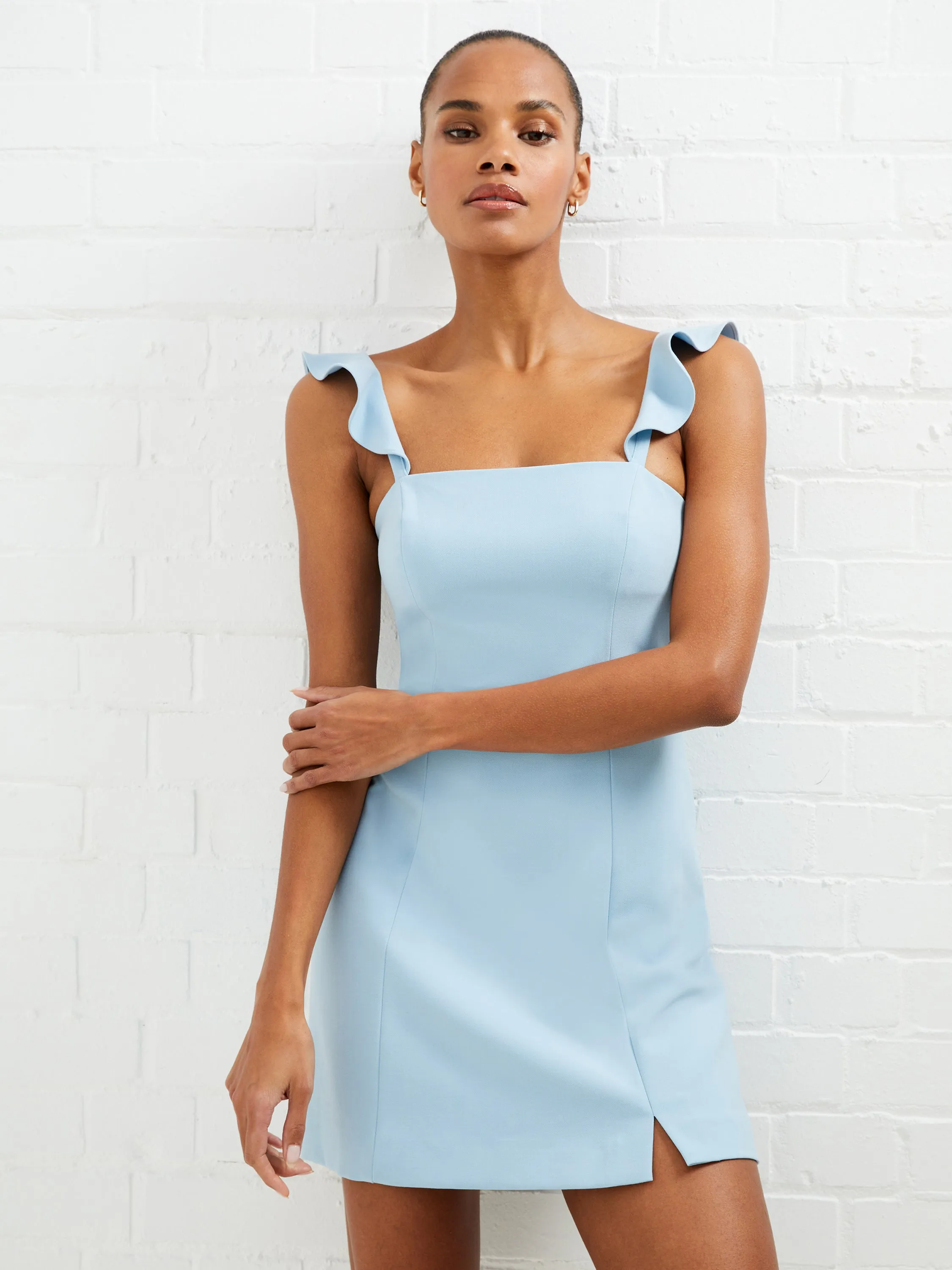 Whisper Ruffle Strap Dress