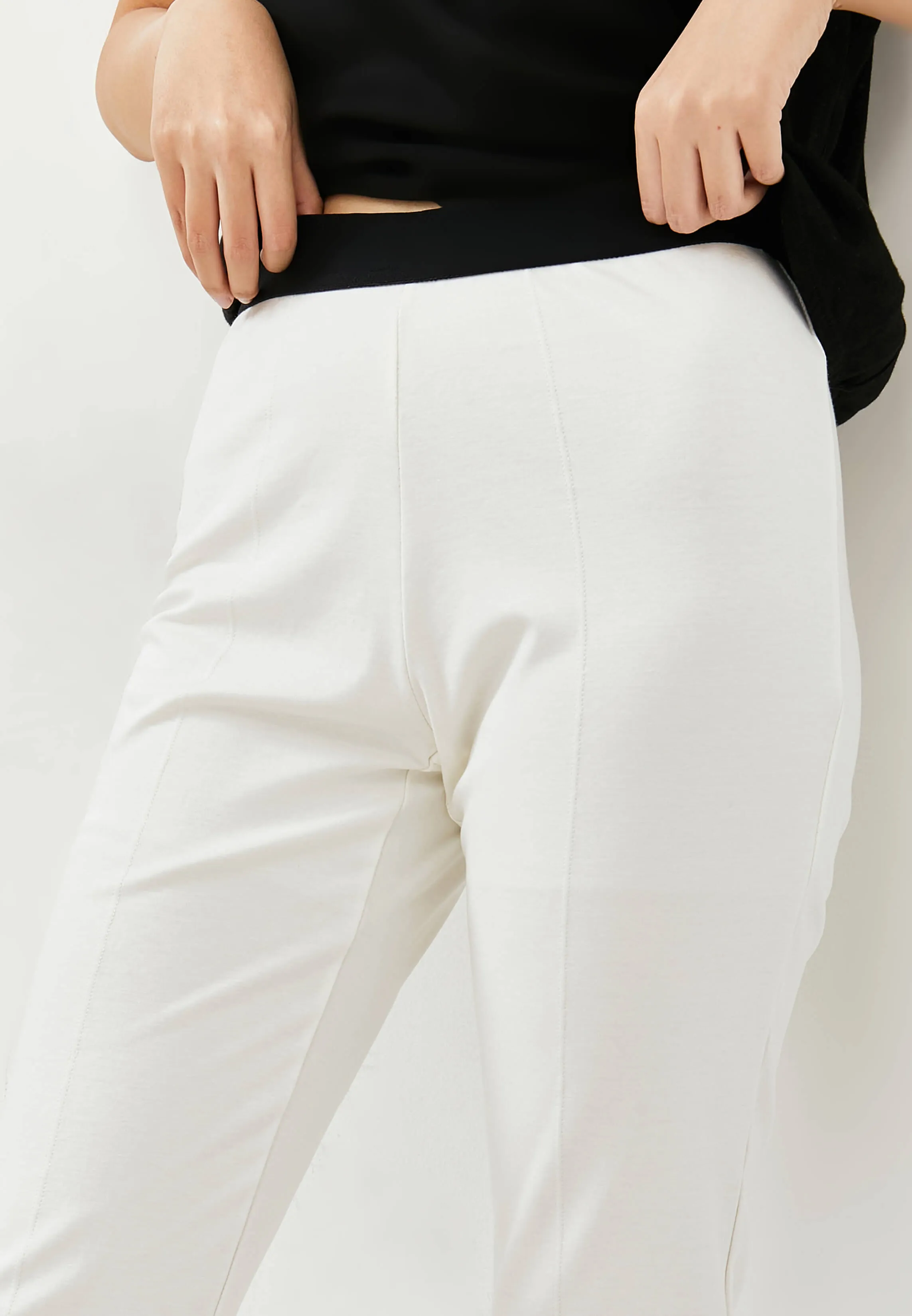White Airy Bamboo Relaxed Pants