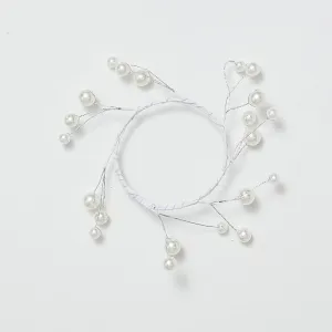 White Beaded Candle Wreath