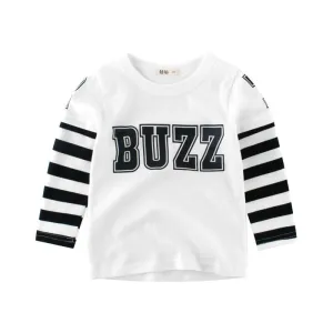 White/ Blue Toddler Boys "Buzz" Long Sleeve T-shirt