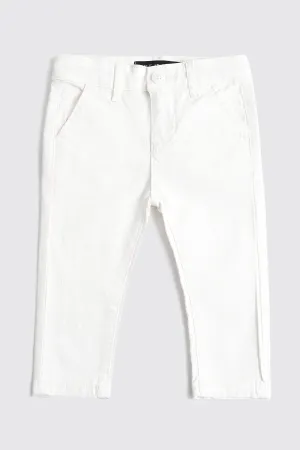 White Casual Cotton Pant
