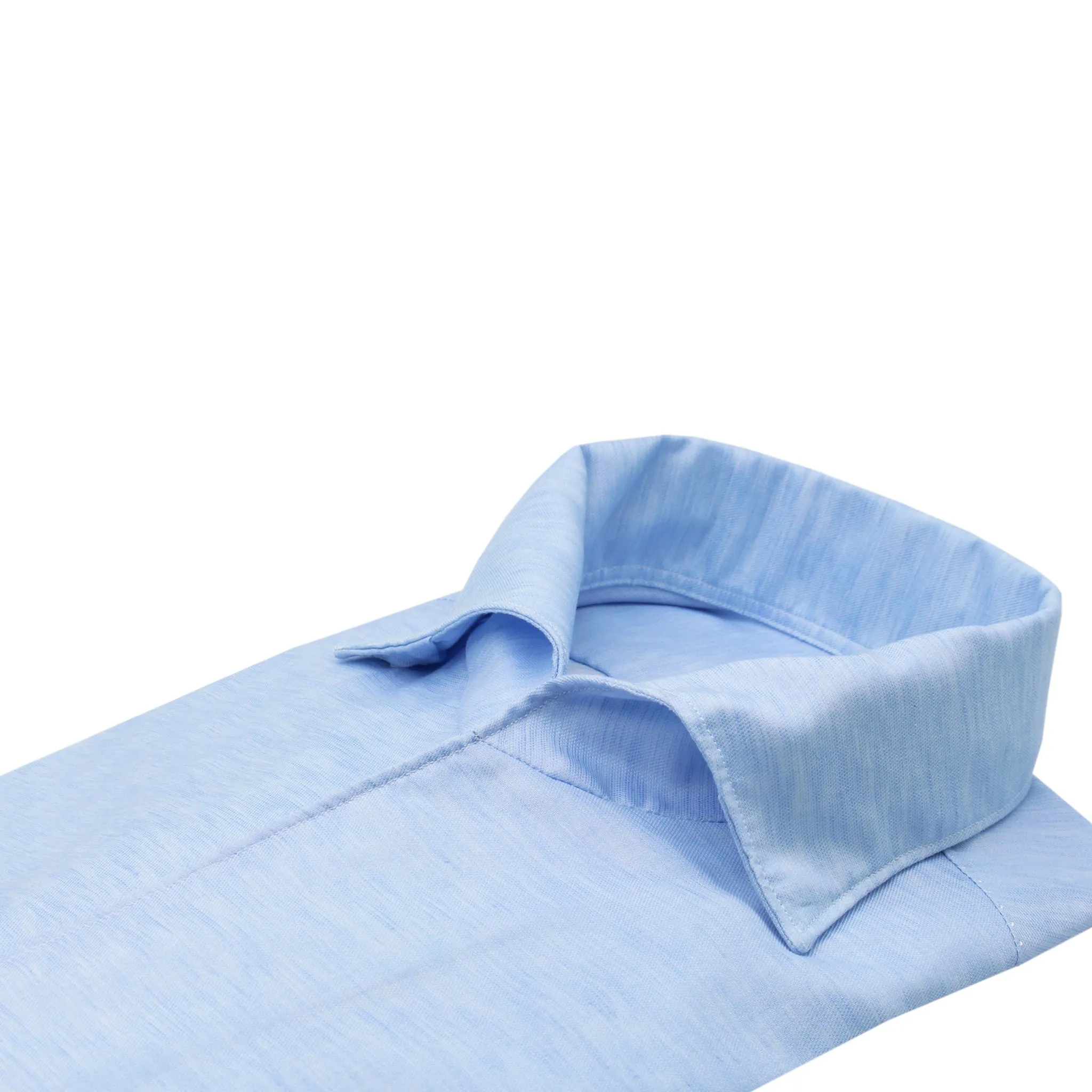 White slim fit shirt Milano Ustica collar, linen and cotton