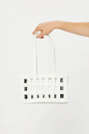 White Woven Detail Handbag