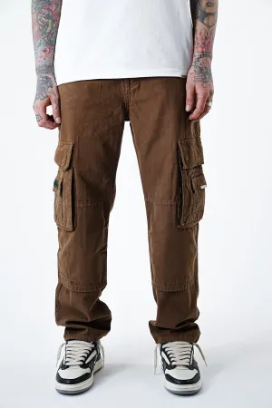Wide Fit Premium Denim Cargo - Wood