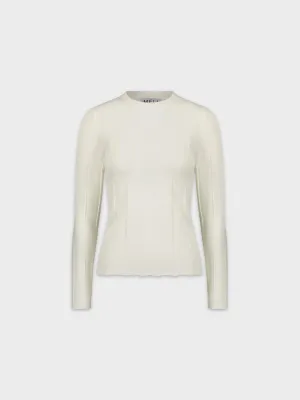 WIDE RIBBED SWEATER-IVORY