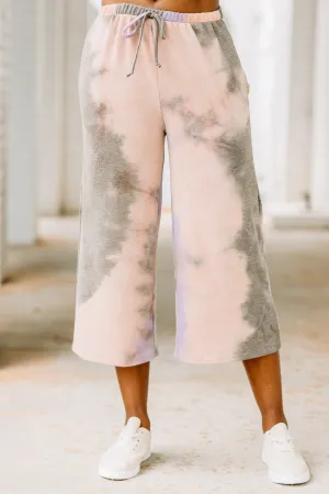 Wild Claims Mauve Pink Tie Dye Crop Pants