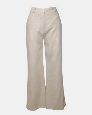 Willow Linen High Rise Pant In Light Sand | Light Sand