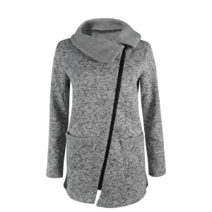 Winter Warm Fleece Slant Zippered Jacket