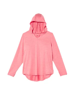 Wisteria Long Sleeve Hooded Tee | Coral