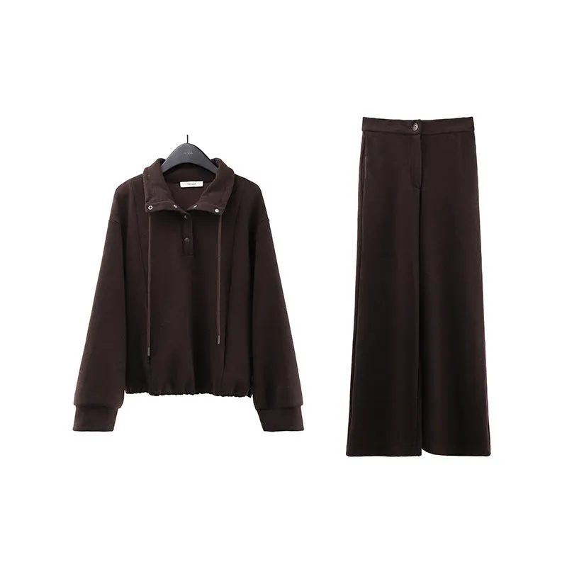 Wjczt aelfric eden hoodie Wool Thickened Sweater   Casual Pants 2024 Winter Korean Fashion Two-Piece Suit Female A9275