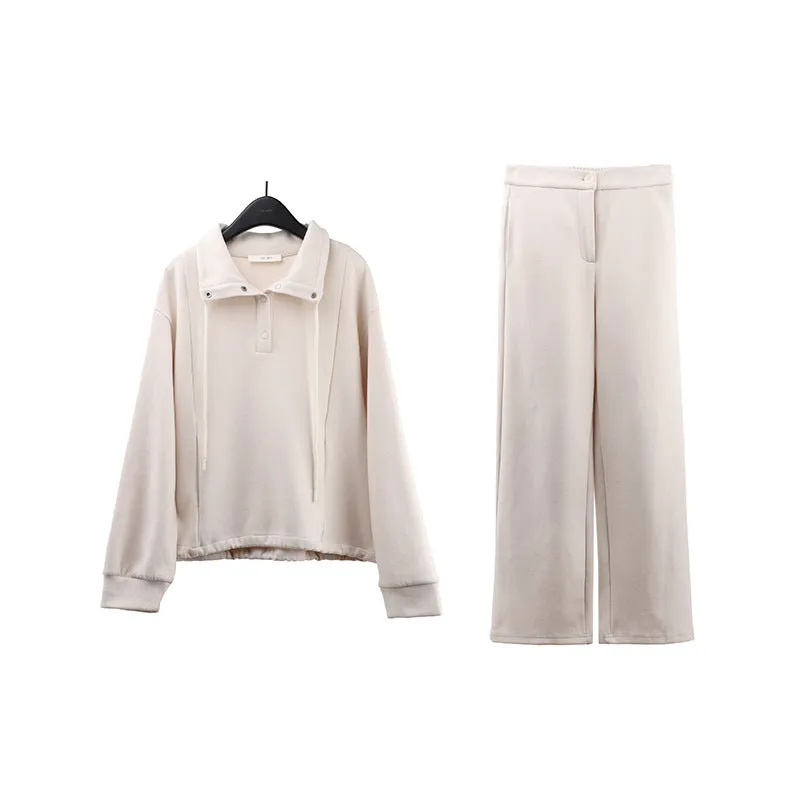 Wjczt aelfric eden hoodie Wool Thickened Sweater   Casual Pants 2024 Winter Korean Fashion Two-Piece Suit Female A9275