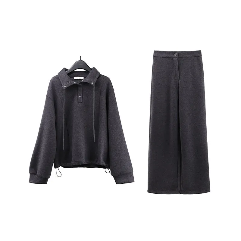Wjczt aelfric eden hoodie Wool Thickened Sweater   Casual Pants 2024 Winter Korean Fashion Two-Piece Suit Female A9275