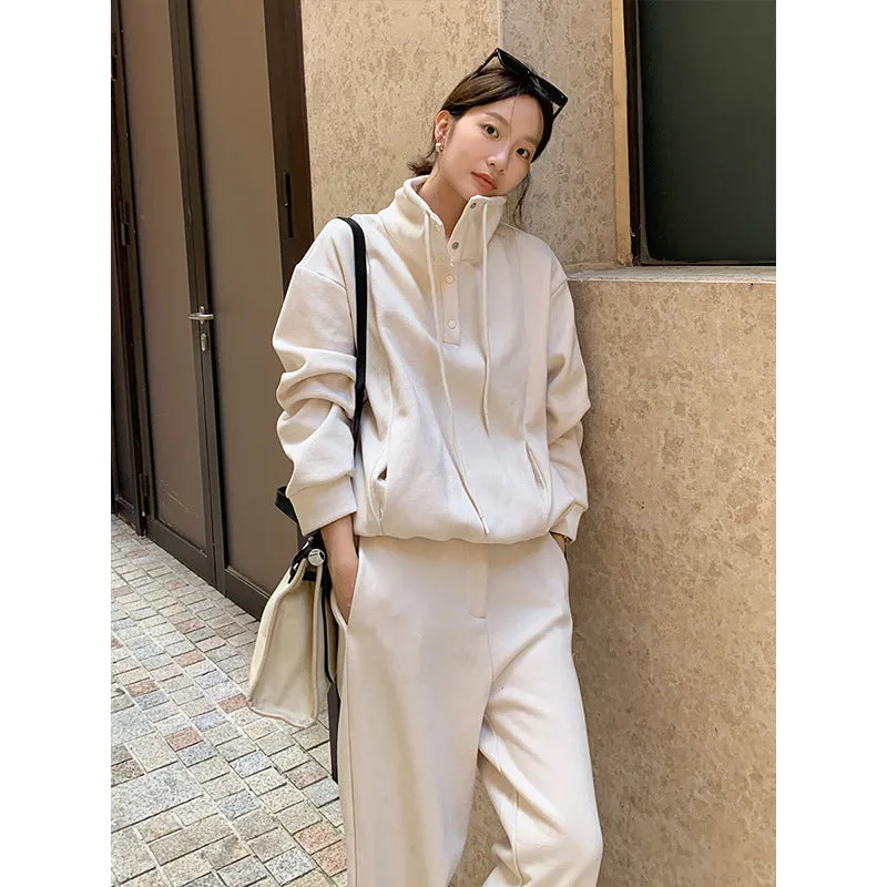 Wjczt aelfric eden hoodie Wool Thickened Sweater   Casual Pants 2024 Winter Korean Fashion Two-Piece Suit Female A9275