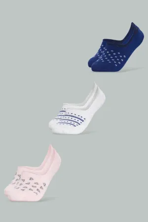 Women Assorted Invisible Socks (Pack Of 3)