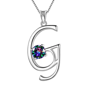 Women Initial G Letter Pendant Necklace Girl Name Jewelry Gift 925 Sterling Silver