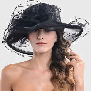 Women Organza Kentucky Derby Church Hats S019